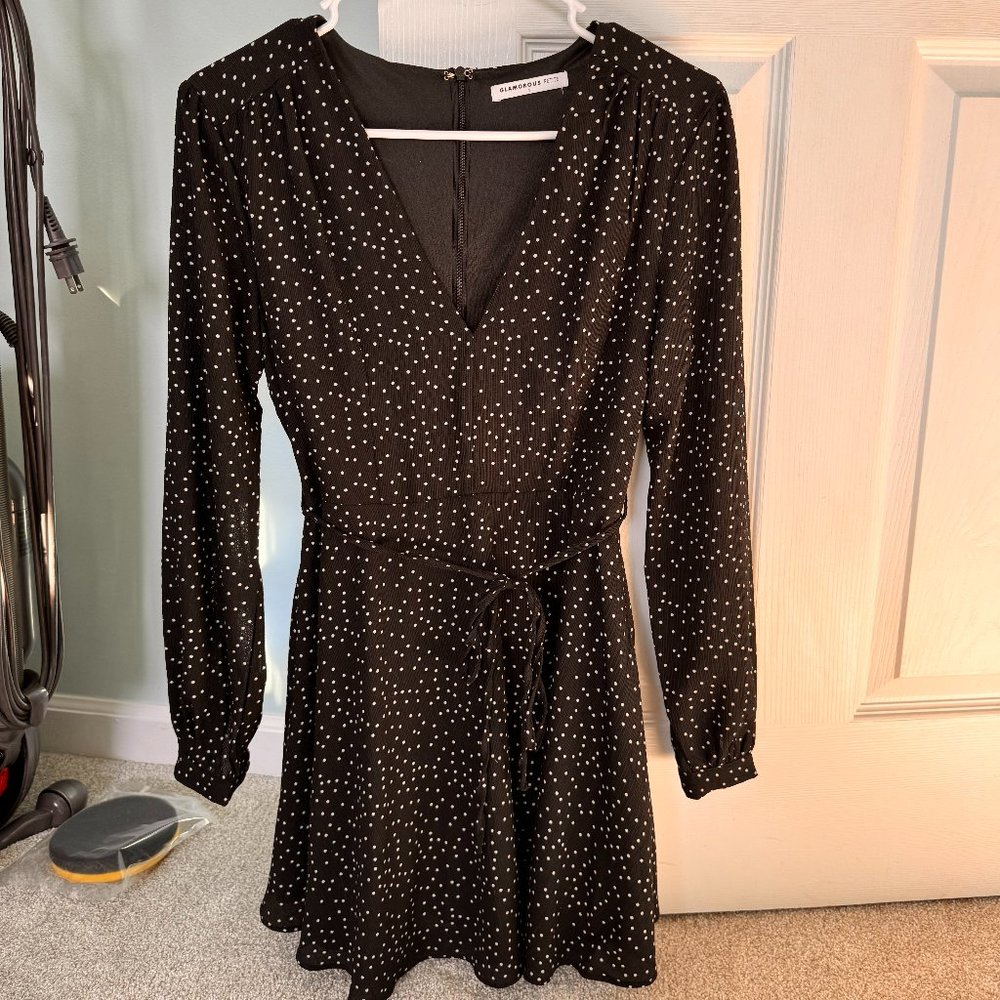 ASOS Glamorous Polka Dot Black Dress